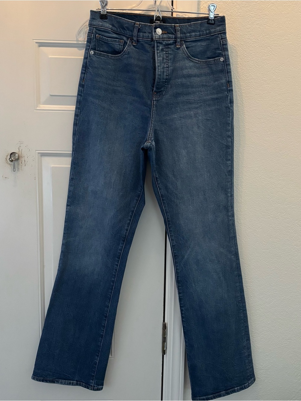 Express Women's Dark Blue High Rise 90’s Boot Jeans